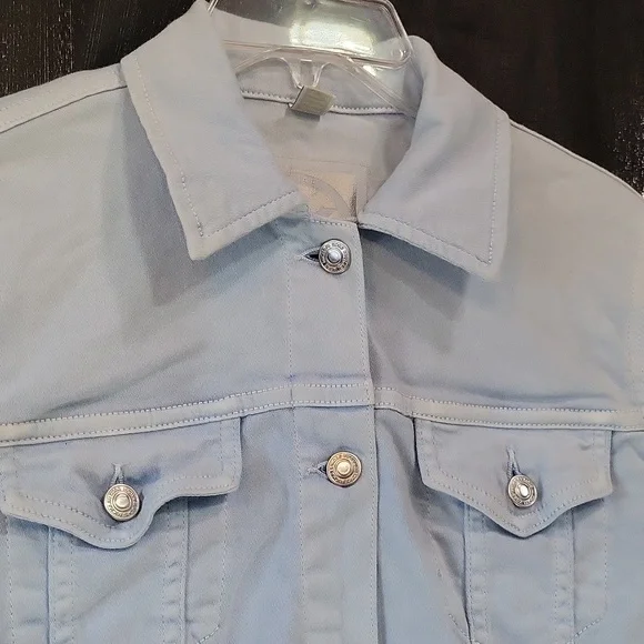 MICHAEL KORS DENIM JACKET, SIZE L, STRETCHY!!! - Picture 2 of 7